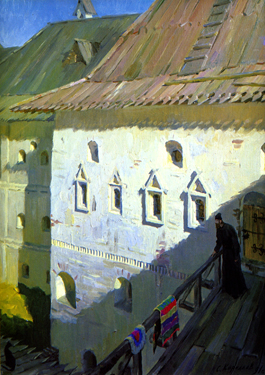 The Fortress Chamber of the Trinity and St.Sergius Monastery in the Seventeenth Century. 1991. Oil, cvs 80x60. Sergei Kirillov